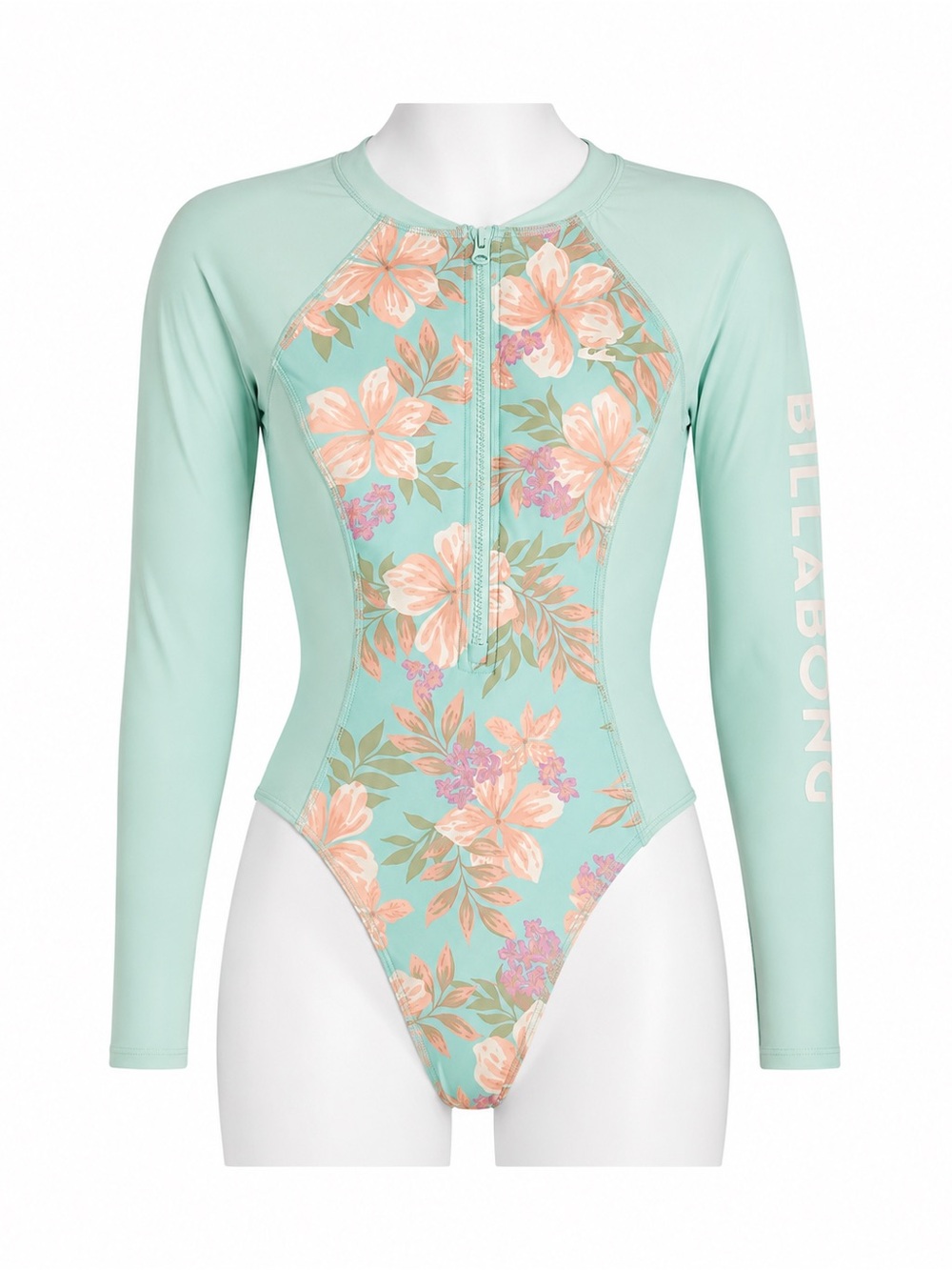 Size XS Billabong Women’s LS Tropic Body Suit Floral One Piece Swimsuit NWT